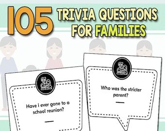 BEST VALUE 105 Trivia Questions for Family Night Fun Questions to Enjoy in any Family Gatherings Conversation Starter PDF Easy Download