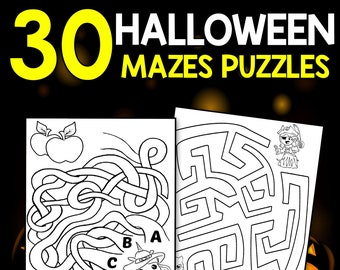 BEST VALUE - Halloween Mazes Activity Book – 30 Printable Spooktacular Halloween Activity Pages for Boys, Girls, and  Kids Instant Download