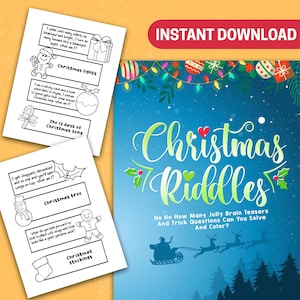 BESTE WAARDE - 60 Kerstraadsels - Instant Download Kerstraadsels - Kerstkleurplaten voor kinderen - Kerstactiviteit voor kinderen