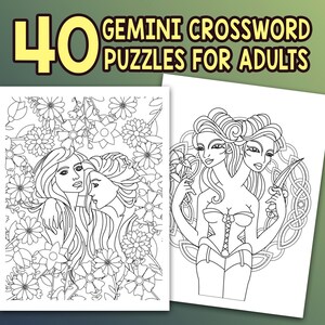 BEST VALUE 40 Gemini Coloring Book For Adults - Instant Download Astrological Zodiac Sign To Color