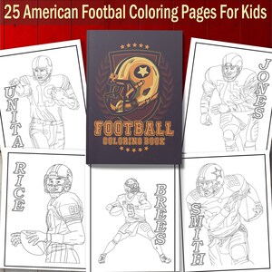 BEST VALUE! Football Coloring Book - Instant Download 25 Football Sports Pages With All Stars, Legends, Perfect Gift For Ultimate NFL Fans
