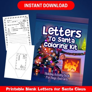 MEJOR VALOR 90 Cartas a Papá Noel Kit para colorear Páginas para colorear - Descarga instantánea Libro para colorear navideño Libro de actividades divertido para niños y niñas