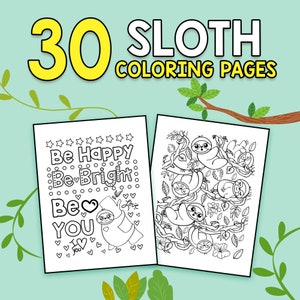 BEST VALUE - 30 Sloth Coloring Pages - Instant Download Just A Girl Who Loves Sloths Coloring Book For Kids Ages 8-12 - Gift For Sloth Lover