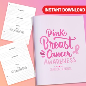 MIGLIOR VALORE Diario rosa della gratitudine per la consapevolezza del cancro al seno - Download istantaneo del diario del cancro al seno, compila il diario dei ricordi del libro sulla consapevolezza