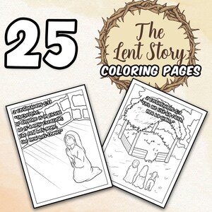 MEJOR VALOR 25 La historia de la Cuaresma - Descarga instantánea para colorear con páginas de versículos bíblicos Actividad para colorear de Cuaresma para recordar el sacrificio de Jesucristo