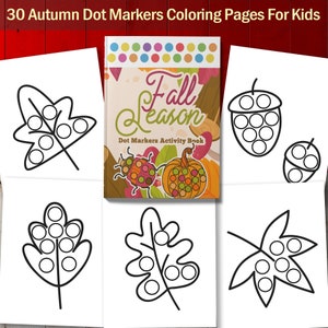 BEST VALUE Herbst Saison Dot Marker Aktivitätsbuch - Sofortiger Download Großdruck Art Aktivität mit magischen Pilzen, Blättern, Bäumen und mehr