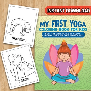 BEST VALUE 30 My First Yoga Coloring Book For Kids - Instant Download Best Creative Poses To Color, Learning Exercise And Mindfulness