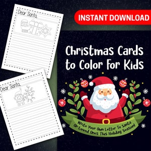 BESTER WERT 50 Weihnachtskarten Malvorlagen - Sofortiger Download Leere Buchstaben Malbuch für Kinder zum Genießen und Lernen dieser Weihnachtszeit