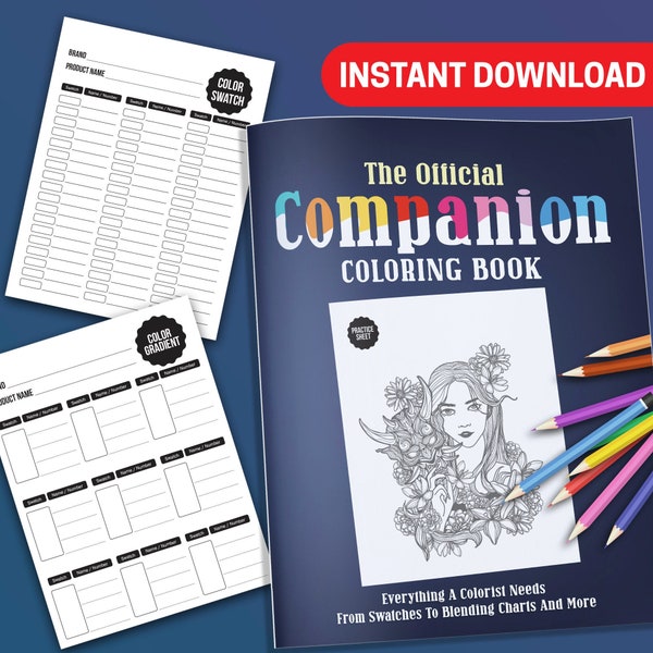 BEST VALUE 25 The Official Companion Coloring Book - Instant Download Everything A Colorist Needs From Swatches To Blending Charts And More