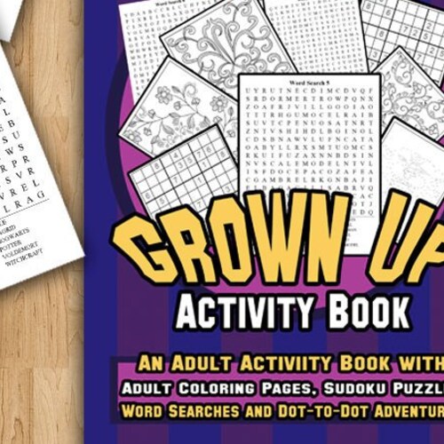 80 PAGES Grown up Activity Book Adult Activity Book Adult Etsy