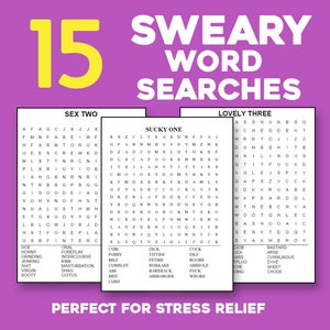 15 Swear Word Word Search Puzzle Book Instant Download Funny Dirty Adult Activity Book Naughty Gifts for Him & Her Humorous Gag Gift