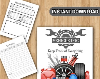 Journal du véhicule Gardez une trace de tout Journal - Informations sur le véhicule Journal de kilométrage Journal d'entretien Journal de changement d'huile Journal de carburant Journal de réparation et résumé