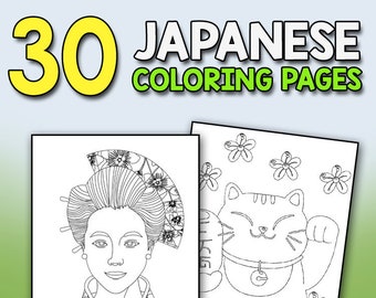 Japanisches Malbuch: Wunderschöne und traditionelle japanische Designs zum Ausmalen und Stressabbau, einschließlich Geishas Sushi Sashimi Ninjas Tempel