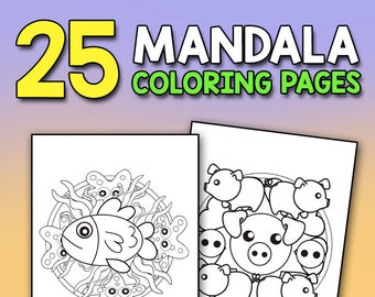 Mandala Coloring Book for Kids: Super Cute Animals Stress Relief Coloring Book for Kids Filled with Relaxing Patterns and Animal Mandalas