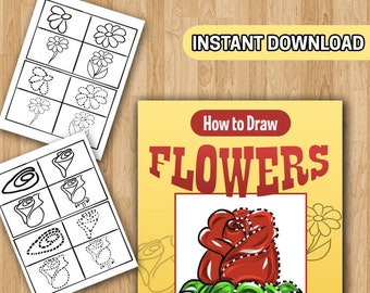 BEST VALUE How to Draw Flowers Coloring Pages: A Quick & Easy Step by Step Drawing Book for Kids to Learn How to Draw Beautiful Flowers