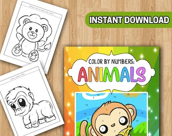 BEST VALUE 50 Animals Color by Number: Fun and Cute Animal Coloring Book for Kids Early Learning And Preschool Toddlers Activity Book