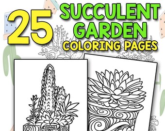 Succulent Garden Coloring Book: An Enchanting Dessert Cactus Coloring Book For Adults Filled With Tranquil Terrariums To Relieve Stress