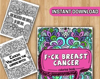 BEST VALUE 50 Breast Cancer Coloring Pages: Fighting Cancer Coloring Book for Adults to Stay Positive Inspirational Quotes Mantras to Color