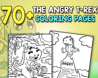 Anger Management Activity Book The Angry T Rex Color Me Calm To Relieve Stress And Anxiety Coloring Page Story