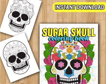 Dia De Los Muertos Coloring Book Sugar Skull Coloring Day of the Dead Coloring Mask Mexican Art Print Halloween Coloring Pages For Adults
