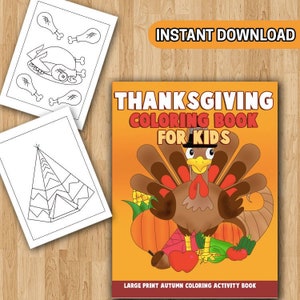 BEST VALUE 25 Thanksgiving Coloring Pages for Kids: Large Print Autumn Coloring Activity Book for Preschoolers and Kids to Give Thanks