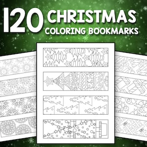 SOFORTIGER DOWNLOAD - 120 druckbare Weihnachts Lesezeichen zum Ausmalen für Kinder und Erwachsene Winder Wonderland Weihnachten Malvorlagen für Erwachsene Teen