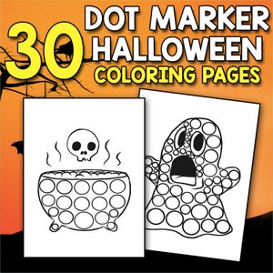 BEST VALUE 30 Dot Marker Halloween Coloring Pages: Activity Book for Paint Dauber Kids - Do a Dot Page a Day and You’ll Learn as You Play