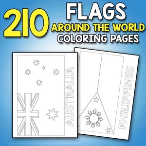 Drapeaux autour du monde livre de coloriage géographie éducative livre d'activités à colorier pour enfants adultes et enseignants pour apprendre tous les drapeaux de pays