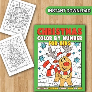 BEST VALUE 25 Christmas Color By Number for Kids: Christmas Coloring Activity Book for Kids & Adults Holiday Coloring Book with Large Pages