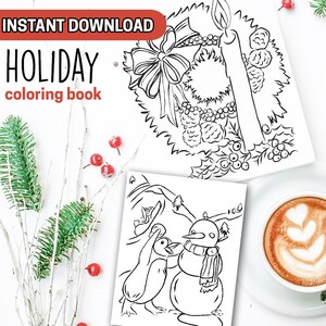 Instant Download 30 Christmas Coloring Pages For Adults Etsy