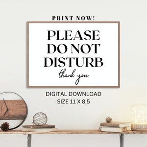 BEST VALUE Please Do Not Disturb - Instant Download Room Door Sign, Simple Poster Signage, Great for Office, Home, School, & More