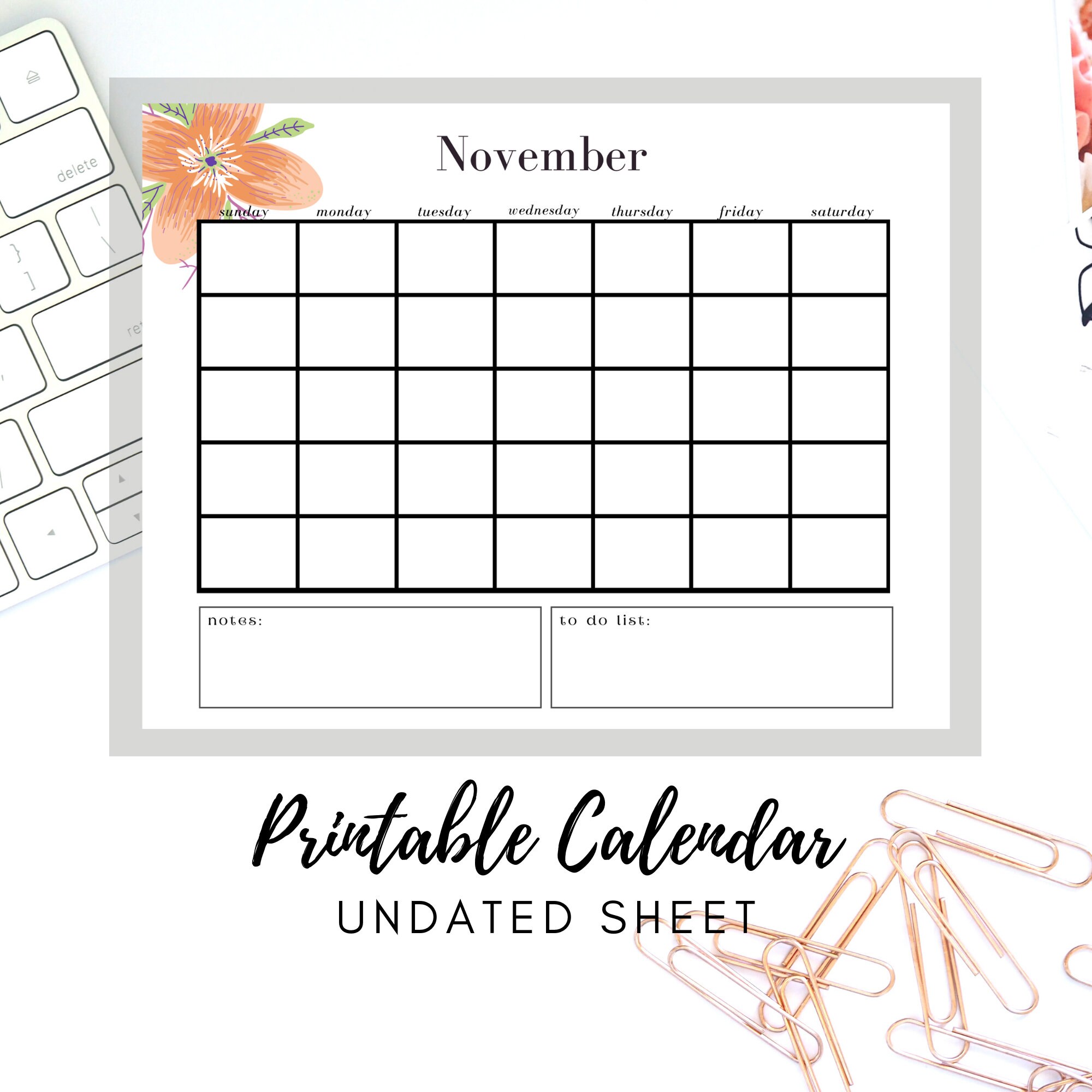 best-value-november-printable-undated-calendar-sheet-instant-download-undated-november-calendar-desk-notes-diy-printable-blank-calendar-etsy