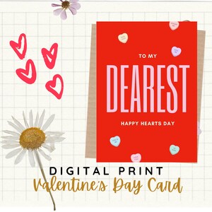 BESTER WERT druckbare Valentinskarte, digitale PDF Alles Gute zum Valentinstag Grüße, süßer Brief für geliebte Menschen, Herz Karte Valentinsgeschenk
