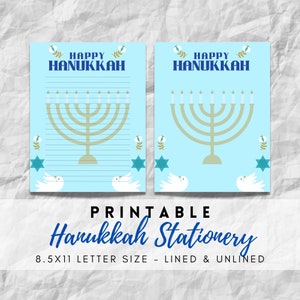 Papelería de Hanukkah imprimible de MEJOR VALOR - Descarga instantánea de páginas de diario de escritura, celebración de Hanukkah, carta de Janucá, regalo navideño judío