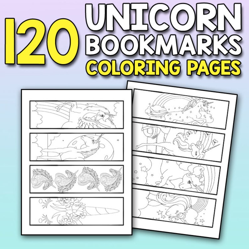 best value 120 unicorn bookmarks coloring pages diy