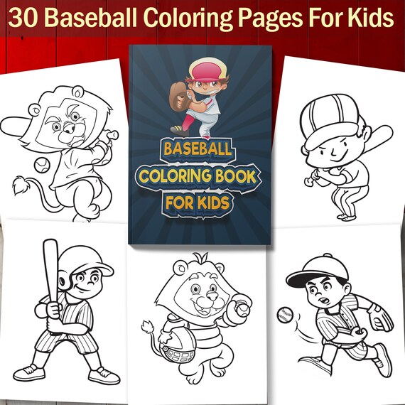 BEST VALUE Baseball Coloring Book for Kids Ages 4-8 Instant