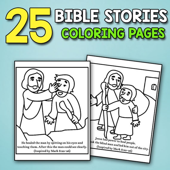 Download Best Value Bible Stories Coloring Book For Christian Kids Etsy