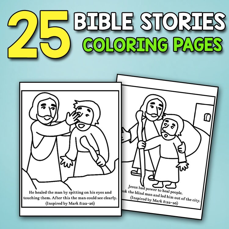 Download Best Value Bible Stories Coloring Book For Christian Kids Etsy