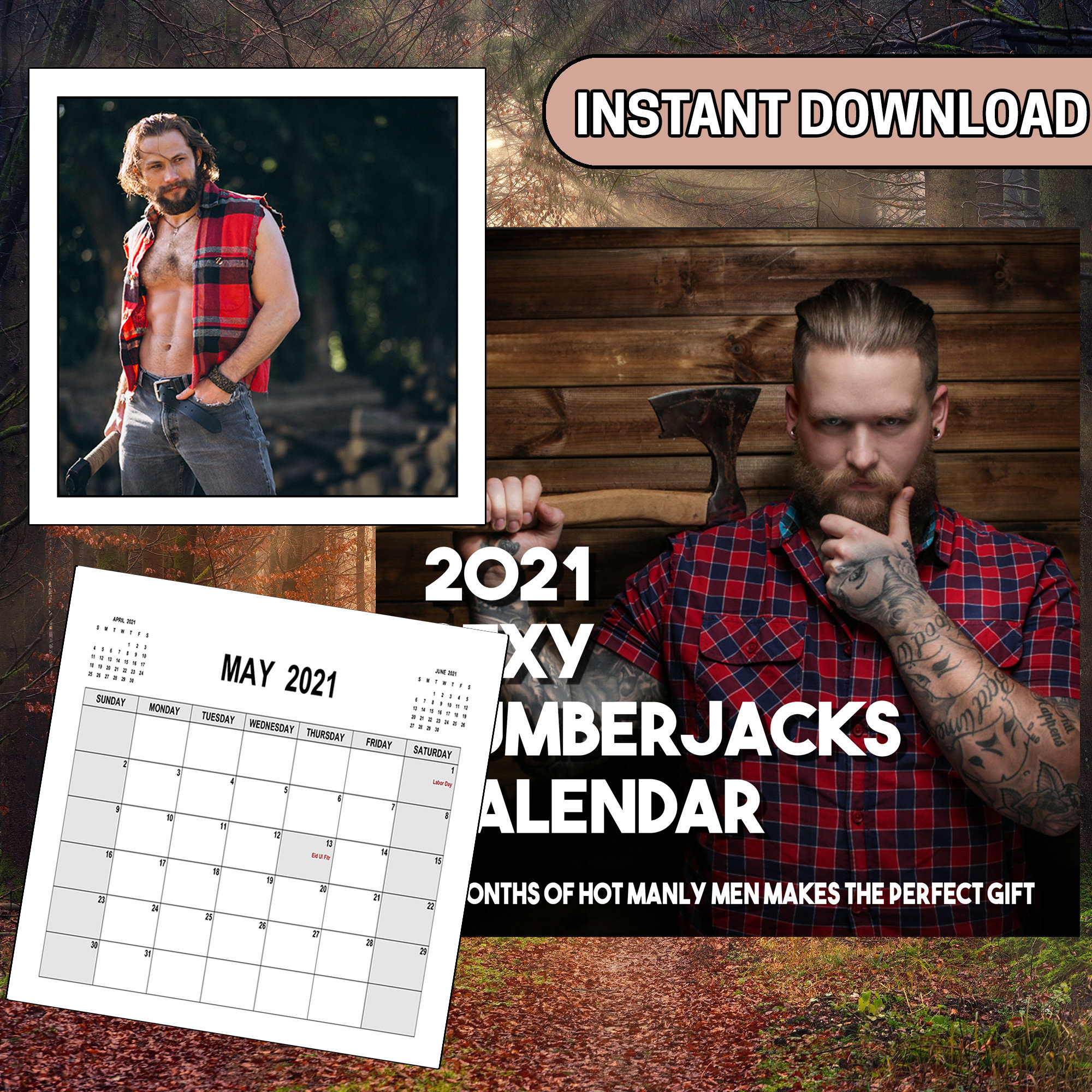BEST VALUE 16 Sexy Lumberjacks 2021 Calendar Planner Book Etsy
