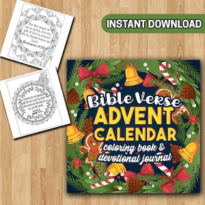 BESTER WERT 25 Bibelvers Adventskalender Malbuch & Devotional Journal Christlicher Countdown bis Weihnachten Aktivitätsbuch Gebetstagebuch