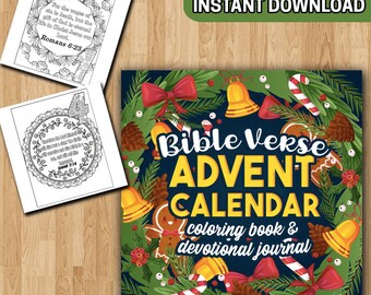 BEST VALUE 25 Bible Verse Advent Calendar Coloring Book & Devotional Journal Christian Countdown to Christmas Activity Book Prayer Journal