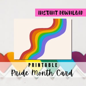 BEST VALUE Happy Pride Month Greeting Card Printable - Instant Download Pride LGBTQ+ Rainbow Greeting Card, Celebrate Pride Month Lgbtq Card