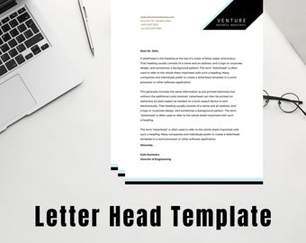 Plantilla de membrete empresarial de MEJOR VALOR - Descarga instantánea de diseño de membrete tamaño A4, membrete corporativo empresarial, diseño moderno imprimible
