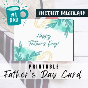 ¡MEJOR VALOR! Tarjeta imprimible del Día del Padre Feliz - Descarga instantánea de tarjetas de felicitación del Día del Padre Regalo ideal para papá, papá, abuelo, padrastro