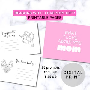 Bestes Preis-Leistungs-Verhältnis, was ich an dir liebe, Mama druckbar - Sofortiger Download Aufforderung zum Ausfüllen der leeren Seiten, personalisierte Nachrichten für Mütter, Mama