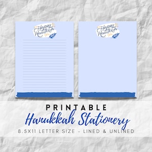 Papelería de Hanukkah imprimible de MEJOR VALOR - Descarga instantánea de páginas de diario de escritura, celebración de Hanukkah, carta de Janucá, regalo navideño judío