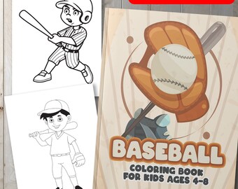 BEST VALUE Baseball Coloring Book for Kids Ages 4-8 Instant