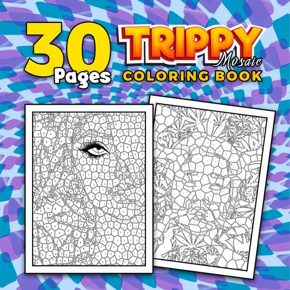 BEST VALUE Trippy Mosaic Color by Number Stoner Printable Coloring Book for  Adults With Mystery Geometric Picture Puzzles Instant Download 