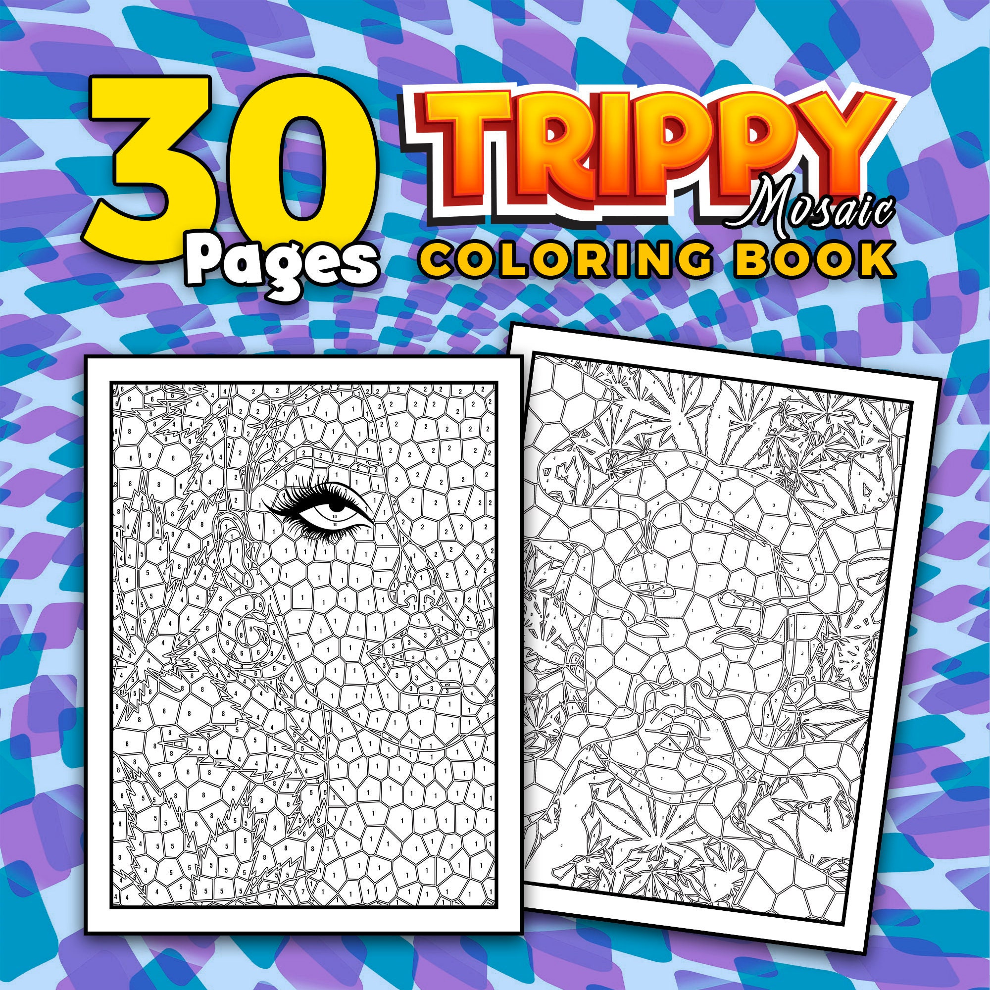 The Ultimate Trippy Coloring Book for Adults: Coloring Pages, Word