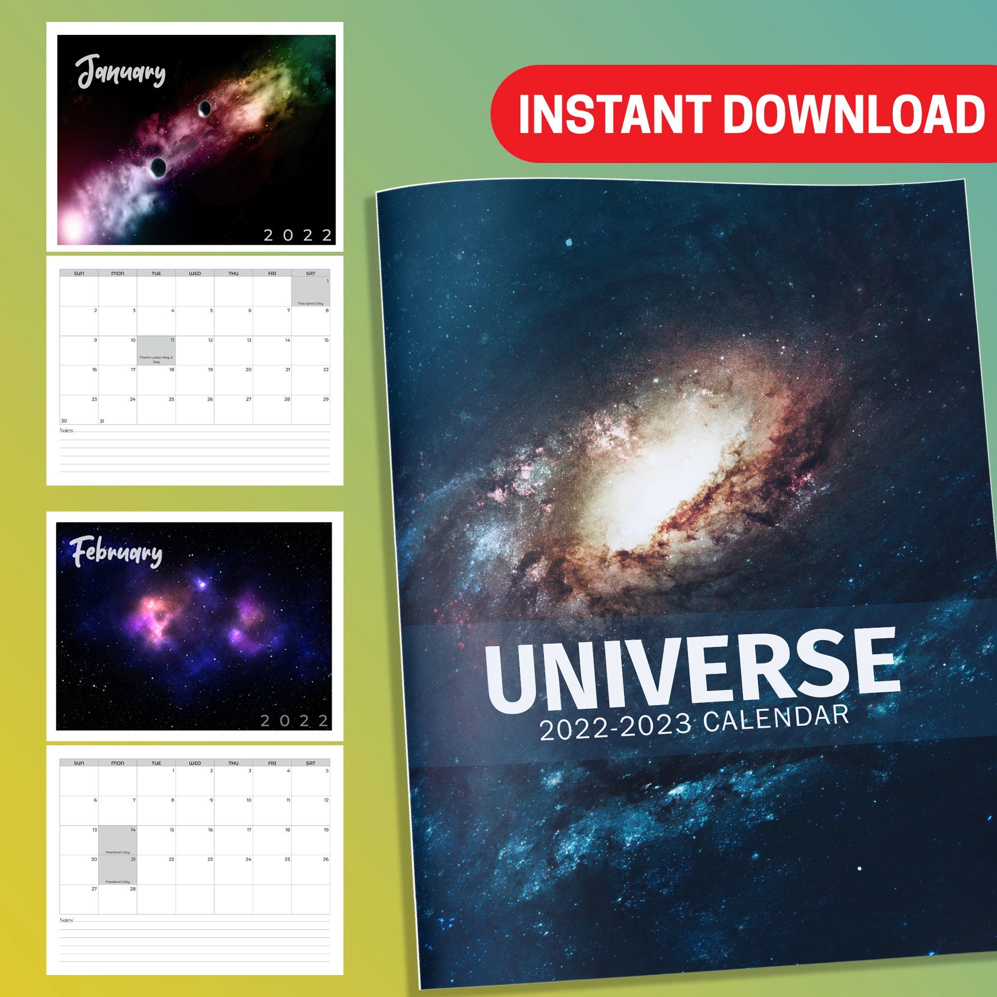 Milky Way Viewing Calendar 2023 Best Value Universe 2022-2023 Calendar Instant Download 16 | Etsy